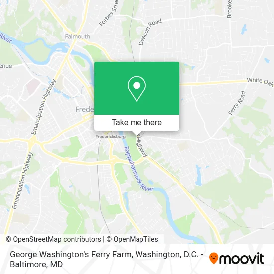 George Washington's Ferry Farm map