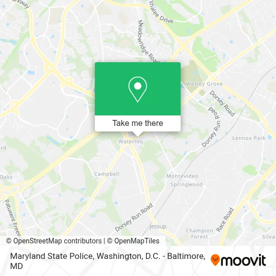Maryland State Police map