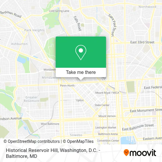 Historical Reservoir Hill map
