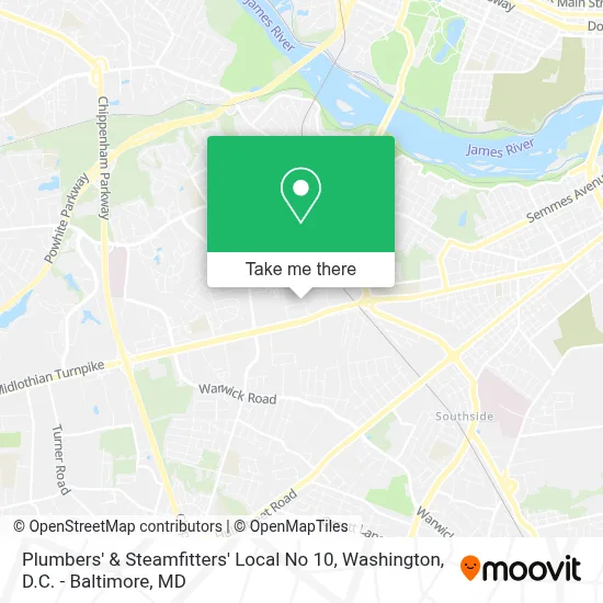 Plumbers' & Steamfitters' Local No 10 map