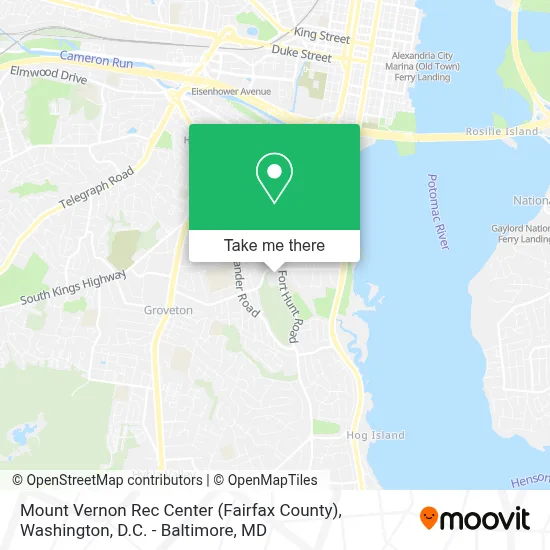 Mount Vernon Rec Center (Fairfax County) map