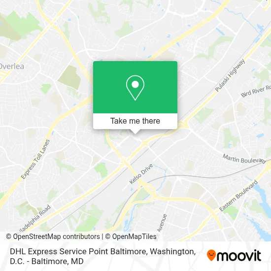 DHL Express Service Point Baltimore map