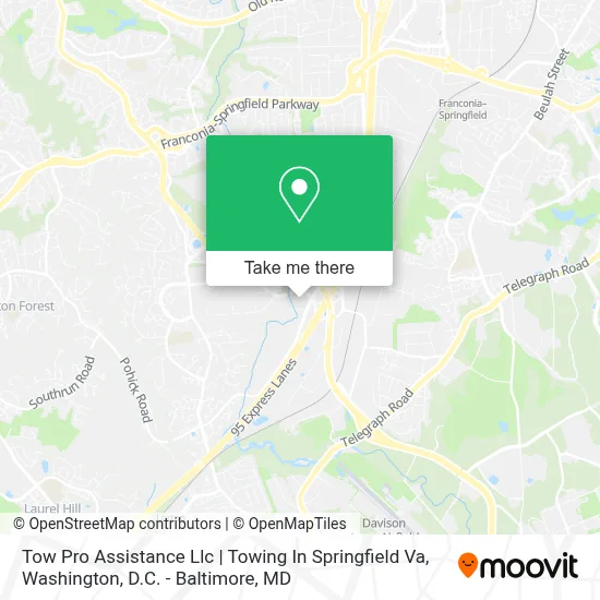 Tow Pro Assistance Llc | Towing In Springfield Va map