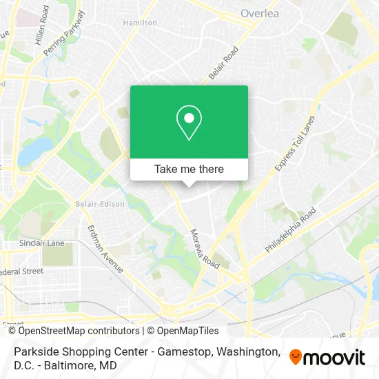 Parkside Shopping Center - Gamestop map