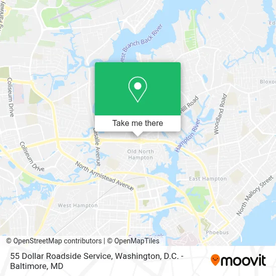 55 Dollar Roadside Service map