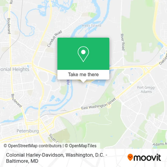 Colonial Harley-Davidson map