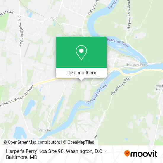 Harper's Ferry Koa Site 98 map