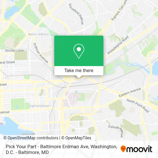 Pick Your Part - Baltimore Erdman Ave map