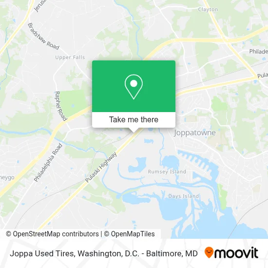 Joppa Used Tires map