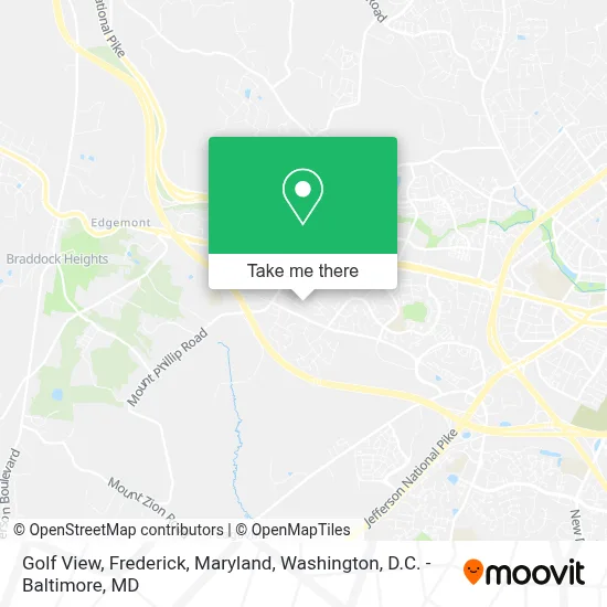Golf View, Frederick, Maryland map