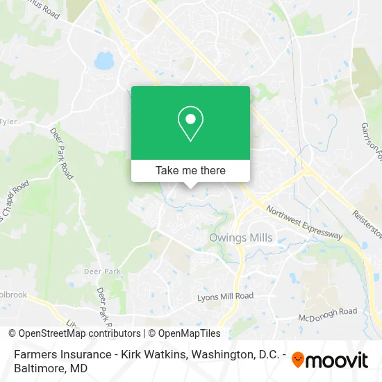 Farmers Insurance - Kirk Watkins map