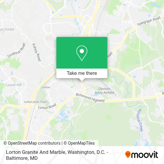 Lorton Granite And Marble map