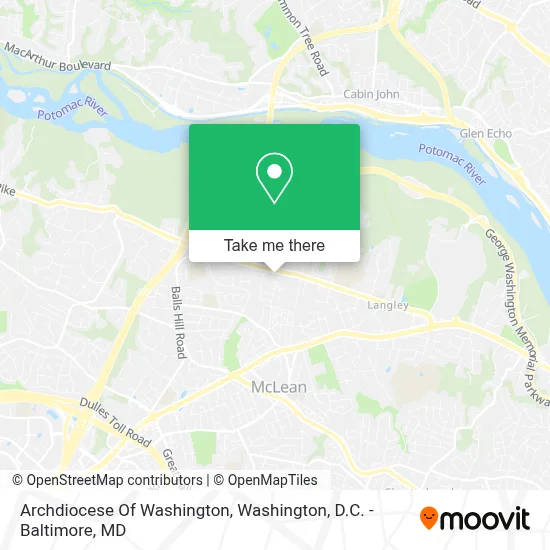 Archdiocese Of Washington map