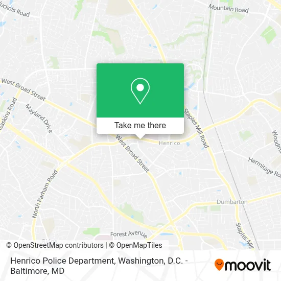 Henrico Police Department map