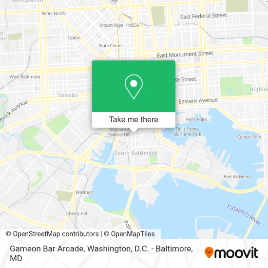 Gameon Bar Arcade map