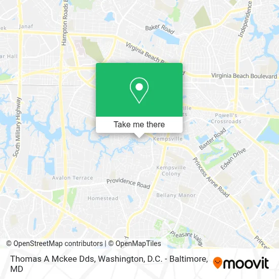 Thomas A Mckee Dds map