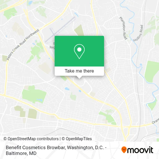 Benefit Cosmetics Browbar map