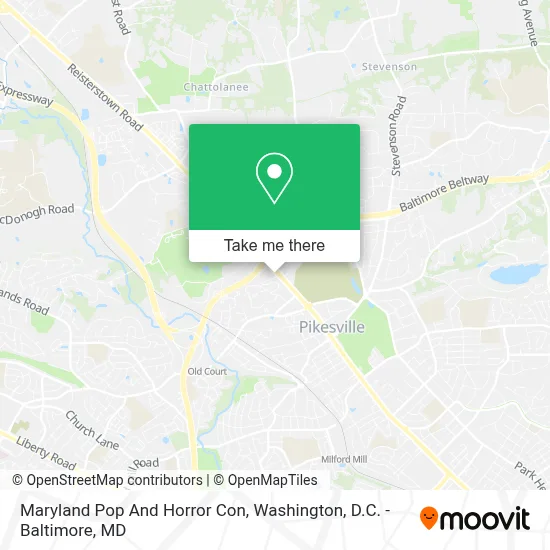 Maryland Pop And Horror Con map