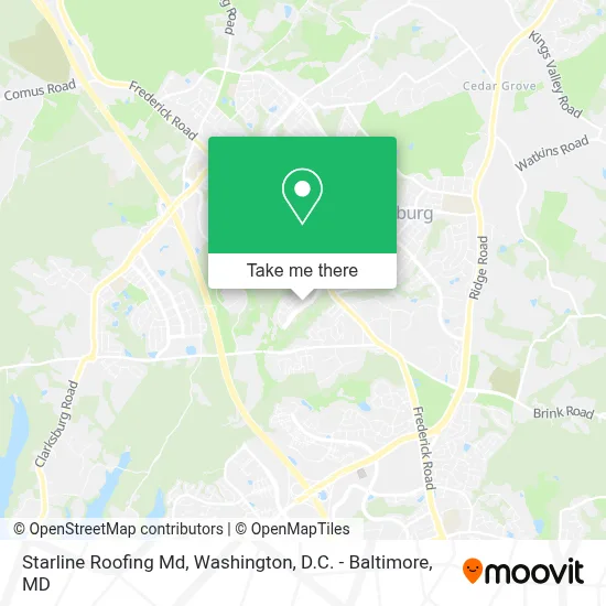 Starline Roofing Md map