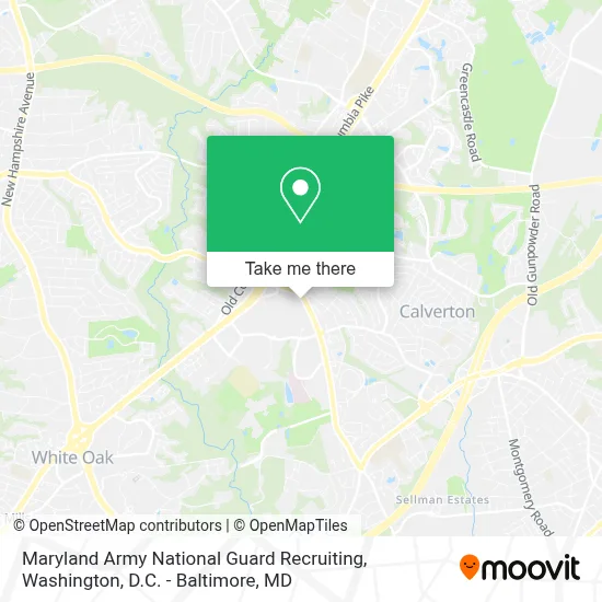Maryland Army National Guard Recruiting map