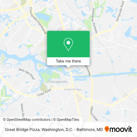 Great Bridge Pizza map
