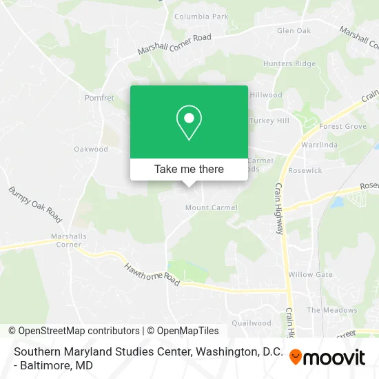 Southern Maryland Studies Center map