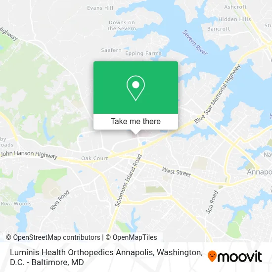 Luminis Health Orthopedics Annapolis map
