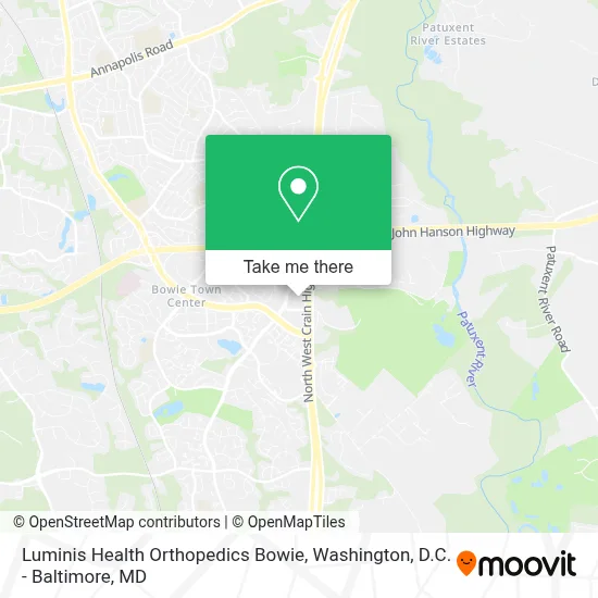 Luminis Health Orthopedics Bowie map