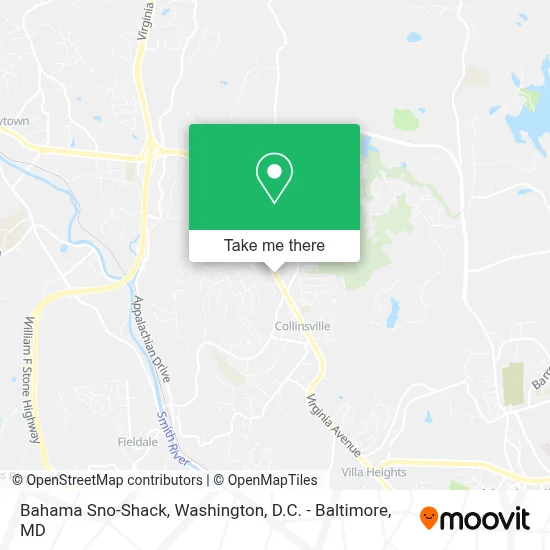 Bahama Sno-Shack map