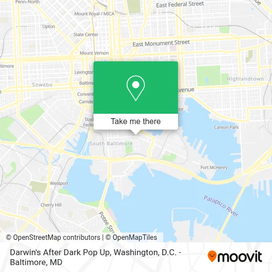 Darwin's After Dark Pop Up map