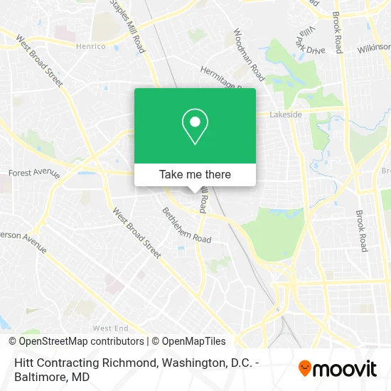 Hitt Contracting Richmond map