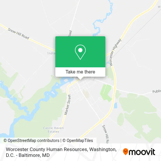 Worcester County Human Resources map
