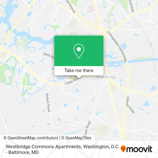Westbridge Commons Apartments map