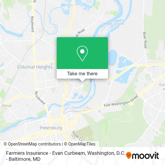 Farmers Insurance - Evan Curbeam map