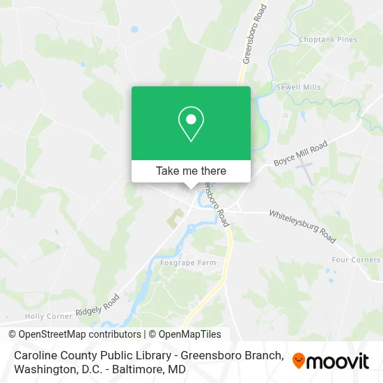 Caroline County Public Library - Greensboro Branch map