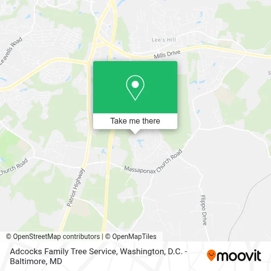 Adcocks Family Tree Service map