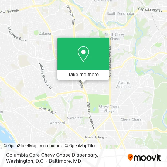 Columbia Care Chevy Chase Dispensary map