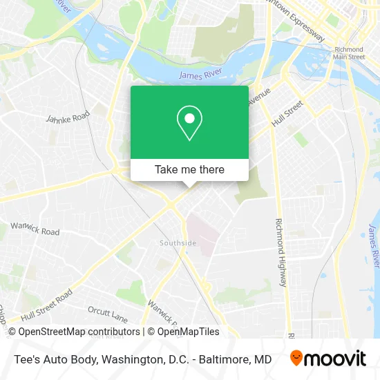 Tee's Auto Body map