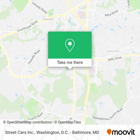 Street Cars Inc. map