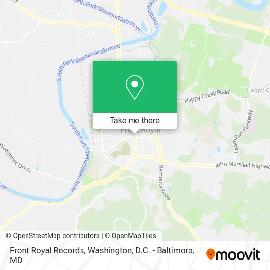 Front Royal Records map