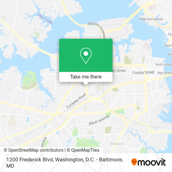 1200 Frederick Blvd map