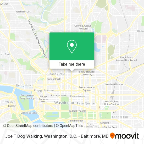 Joe T Dog Walking map