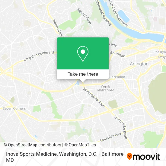 Inova Sports Medicine map