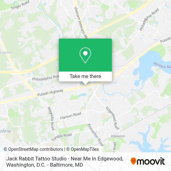 Jack Rabbit Tattoo Studio - Near Me In Edgewood map