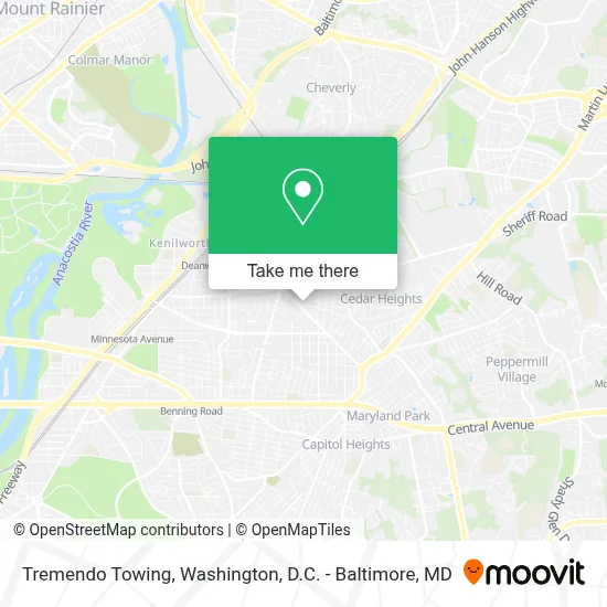 Tremendo Towing map