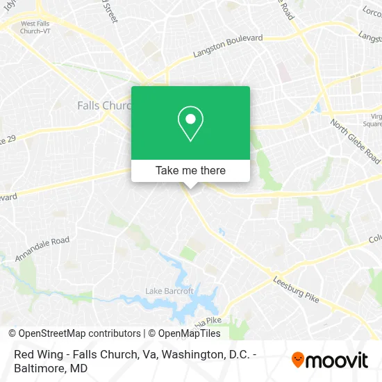 Red Wing - Falls Church, Va map