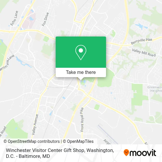 Winchester Visitor Center Gift Shop map
