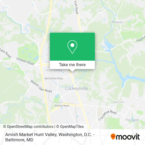 Amish Market Hunt Valley map