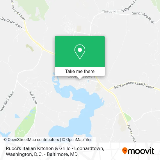 Rucci's Italian Kitchen & Grille - Leonardtown map