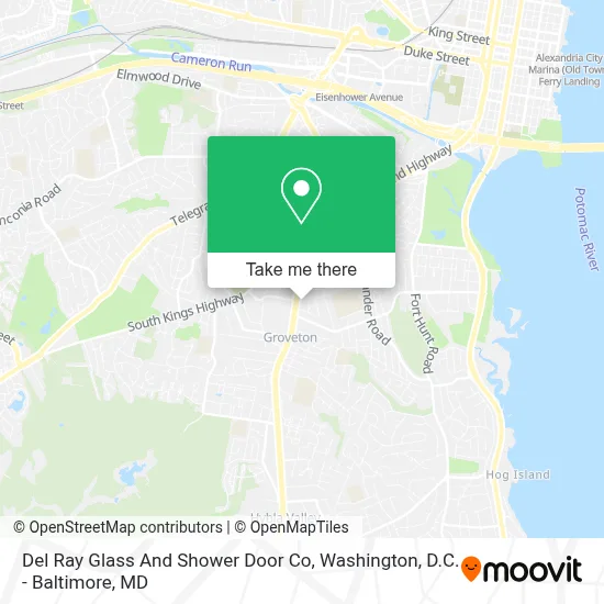 Del Ray Glass And Shower Door Co map